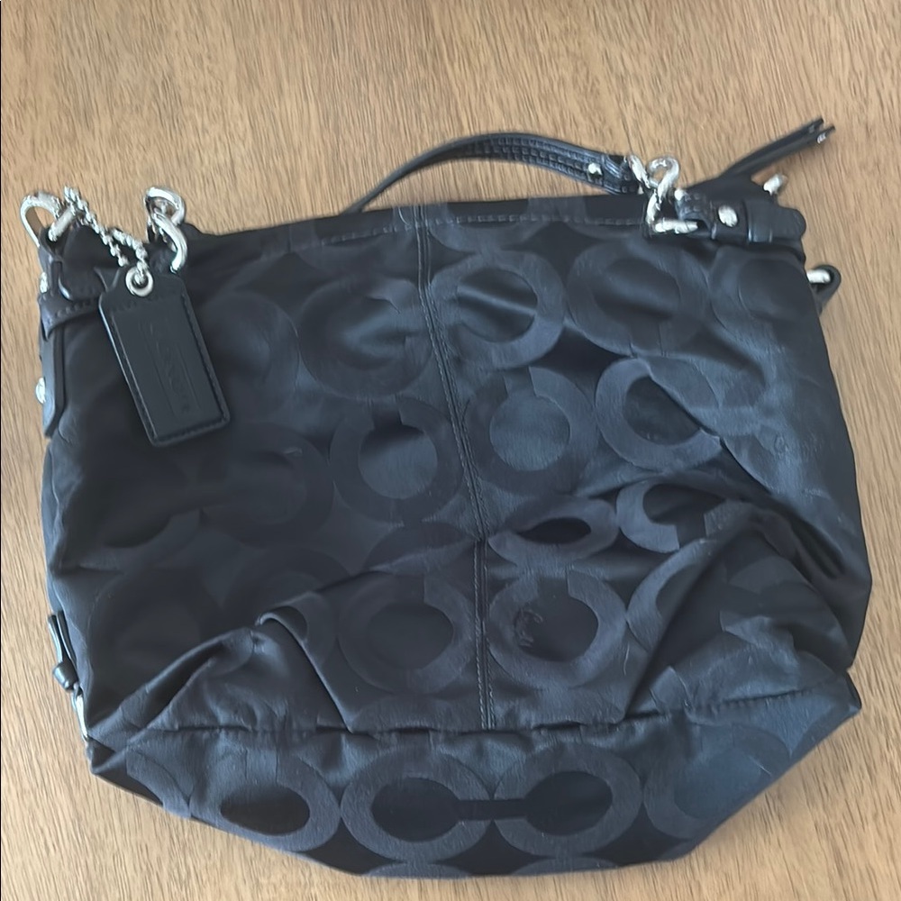 Coach 14147 Black on Black Brooke Sateen Hobo